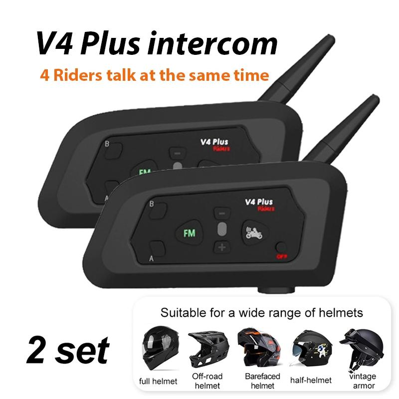 Motorcycle Helmet Bluetooth 5.1 Intercom with 1500m Range, 18h Talk Time, CVC Noise Cancelling & Waterproof Design