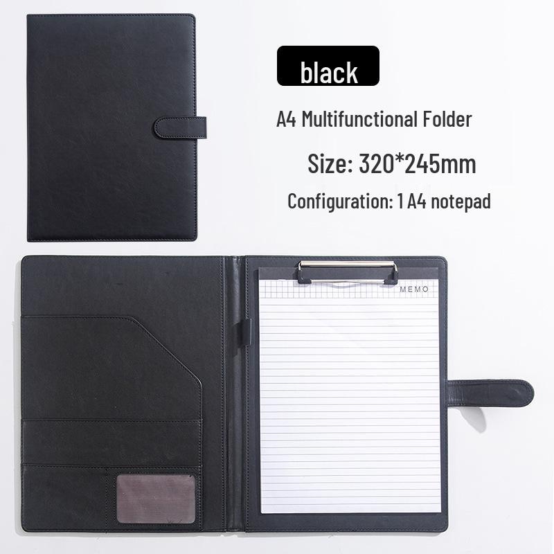 A4 Magnetic Leather Document Folder: Multifunctional Business Manager with Custom Logo