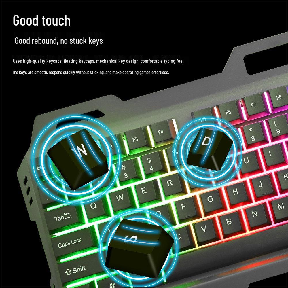 Farbbeleuchtete kabelgebundene Gaming-Tastatur mit mechanischem Gefühl für Laptop & Büro