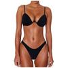 Women's Summer Fashion Sexy Solid Color V-neck  Bikini Beach Swimwear