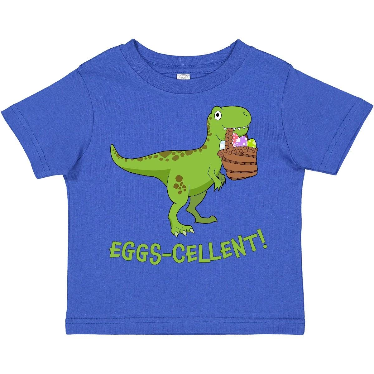 

Inktastic Eggs-cellent! Cute Easter T-Rex Dinosaur Toddler kids boys T-Shirt Tyrannosaurus 140