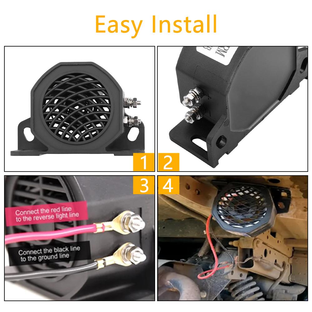 Sirena di Backup Beeper Buzzer Sonoro Allarme Avviso 105dB 12V 24V-80V Clacson per Auto Camion Veicolo Per Promemoria di Retromarcia del Veicolo