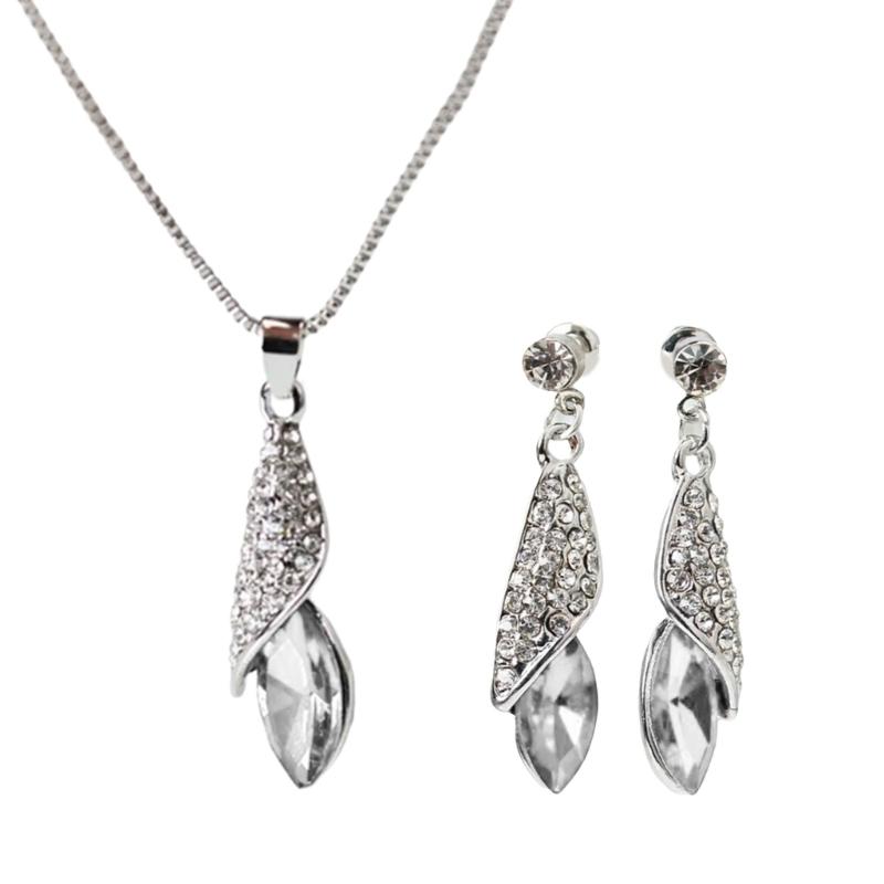A52E Sea Theme Charm Necklace Earrings Set with Abstract Teardrop Alloy Jewelry Set Suitable for Fashion Women Present