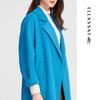 ELLASSAY Women's Wool Cashmere Blend Blue Tweed Coat