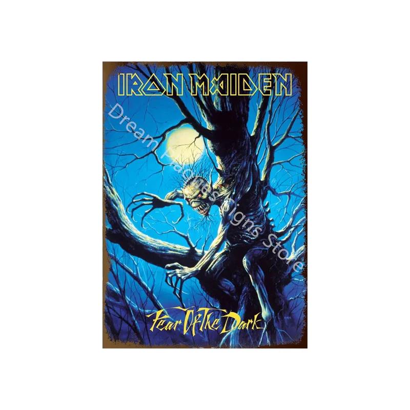 Offizielles Iron Maiden Book of Souls Metallschild (20 x 30 cm), Vintage-Rockband-Poster, Wanddeko für Bar, Pub, Männerhöhle oder Zuhause 20x30cm（7.8x11.8inch）