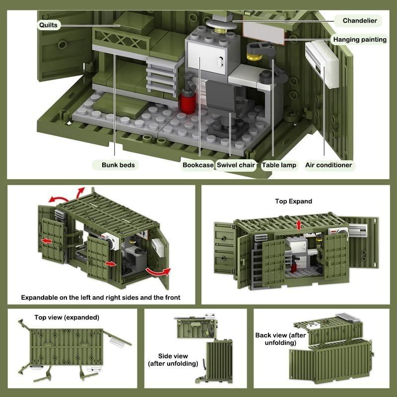 Weltkrieg 2 WW2 Armee Militär Soldaten SWAT Container Waffe Kanone Basis Modell Bausteine Ziegel Kinder Spielzeug Geschenk