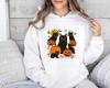 Autumn/Winter, Halloween Black Cat, Printed Long Sleeve Top Trendy Fashion Women'S Hooded Sweater