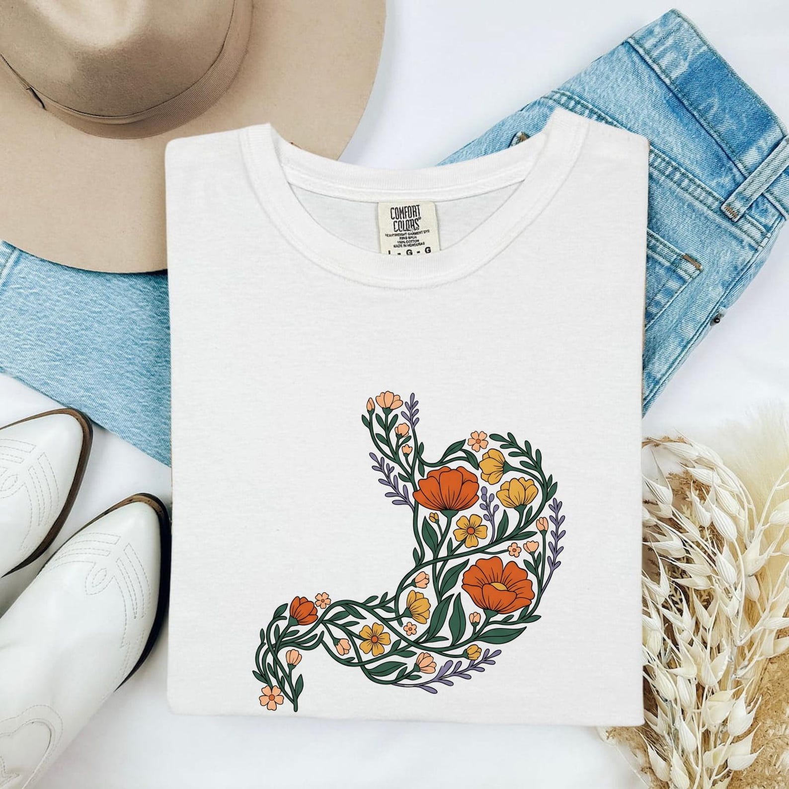 Wildflower Bouquet Shirt Cottagecore Floral Gift Women Botanical Tee Flower Arrangement T-Shirt Homebody Fan Floral Art Tshirt Flower 2XL