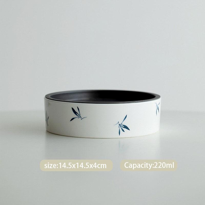 Chinese Round Ceramics Tea Tray Drainage Water Storage Tray Tea Ceremony Six Gentlemen Set Household Orchid Pot Bearing Cup Mat