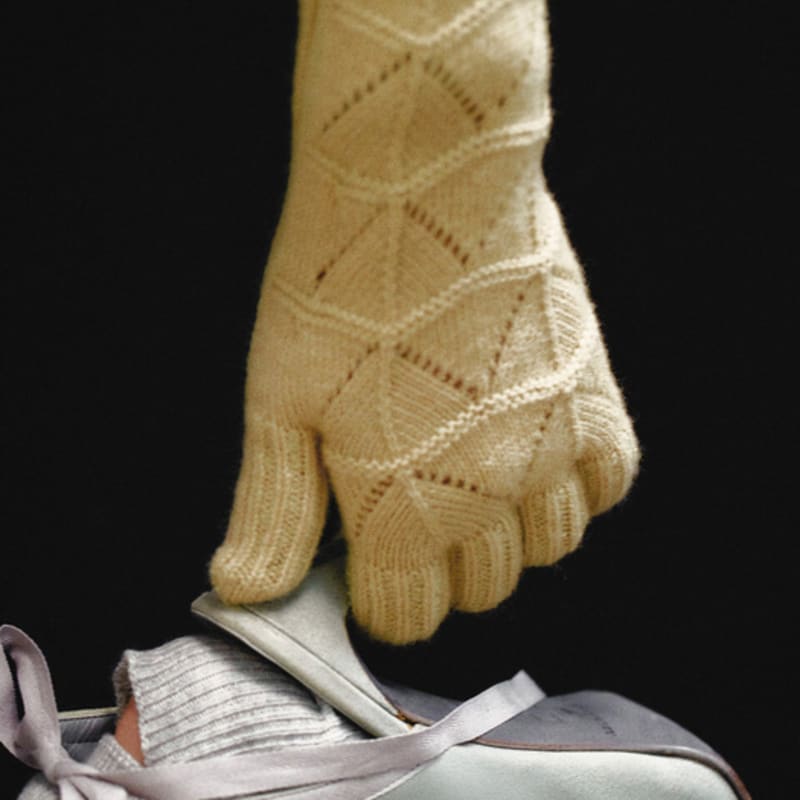 

JUUKIFF 24FW КРУЖЕВНЫЕ ПЕРЧАТКИ ИЗ ШЕРСТИ GREY