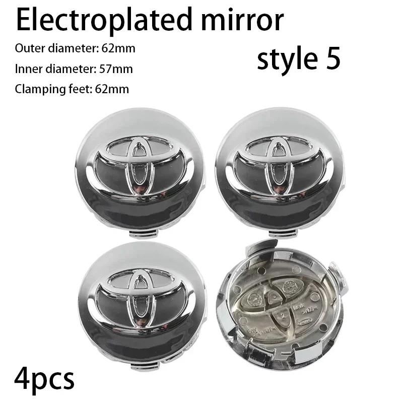 4pcs 62mm Car Styling Wheel Hub Center Caps Rim Cover Badge For Toyota Corolla Yaris CHR Rav4 Highlander Avalvn Camry accessory