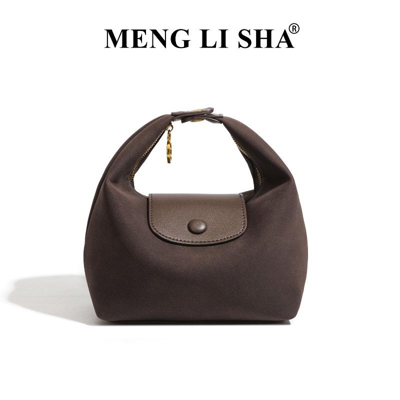 

New niche design high-end suede portable lunch box bag simple and versatile single shoulder underarm dumpling bag кофейный