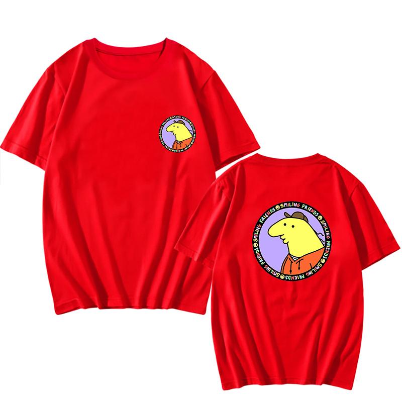 Smiling Friends Cartoon Print Tshirts Cotton High Quality UnisexUnisex Teeshirt Funny Printing Tshirts Summer Tees Short Sleeve