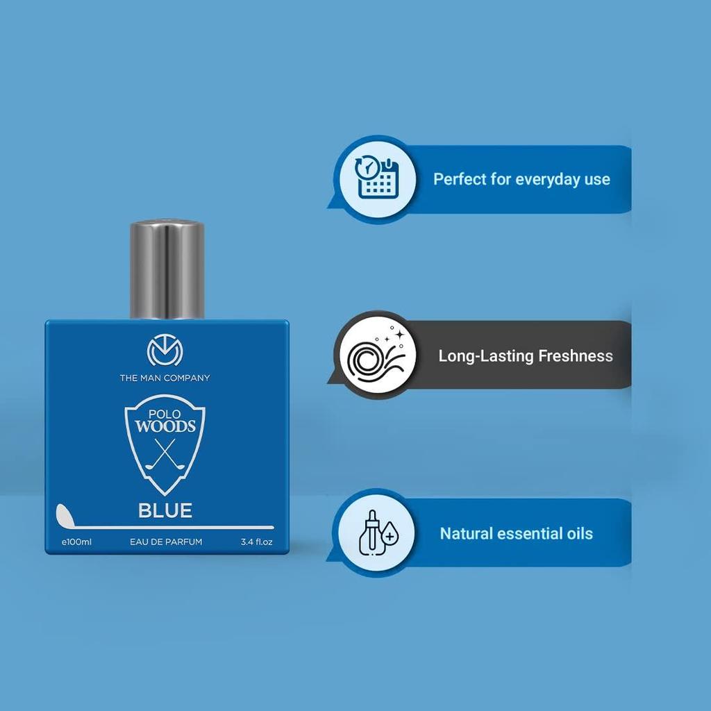 EDP pentru bărbați 100 ml – Polo Blue | Parfum Premium | Parfum de lungă durată | Perfect pentru bărbați | Citrice, marine și moscate | Fabricat cu uleiuri esențiale