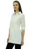 Bimba Women's Solid Cotton Tunic Shirt 3 4 Sleeve Short Kurti Collar Neck