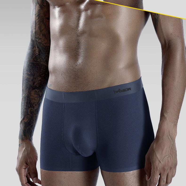 3 buc Lenjerie intimă fără cusături pentru bărbați Lenjerie intimă cu patru colțuri de culoare uni pentru bărbați Lenjerie intimă cu colț plat Toamnă și iarnă Lenjerie intimă respirabilă Boxer Brief