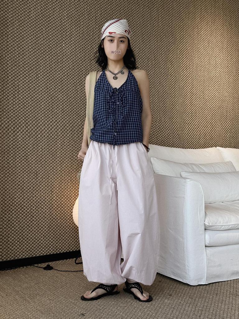 Xu Man Spring/Summer Fashionable INS Style Women's Balloon Cuff Joggers with Buttoned Ankles
