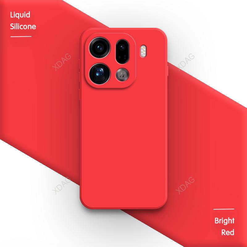 

Базовий чохол для телефону для OPPO Find X9 Pro X9Pro 5G М який Простий Рідкий силікон Класичний Дизайн з прямими краями Висока якість Задні кришки OPPO Find X9 яскраво-червоного кольору