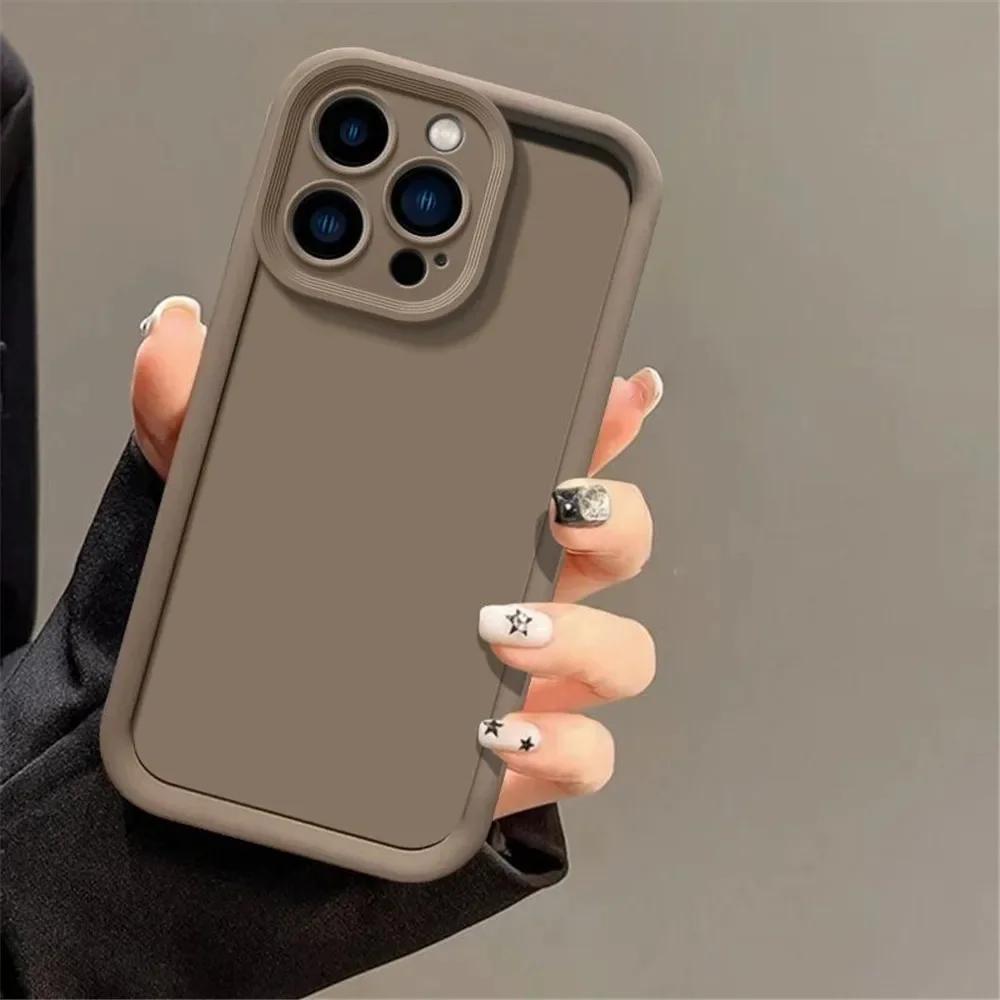 

Мягкий противоударный защитный чехол из ТПУ для iPhone 16 15 14 11 12 13 Pro Max 12 13 Mini 7 8 14 15 16 Plus XR XS X для 16 Pro iphone 16 коричневый