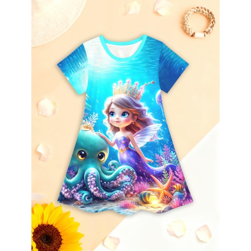 Girls' Dress, Suitable for Parties And Everyday Wear, Sweet Princess Dress, Lightweight Spring And Summer Outfit,