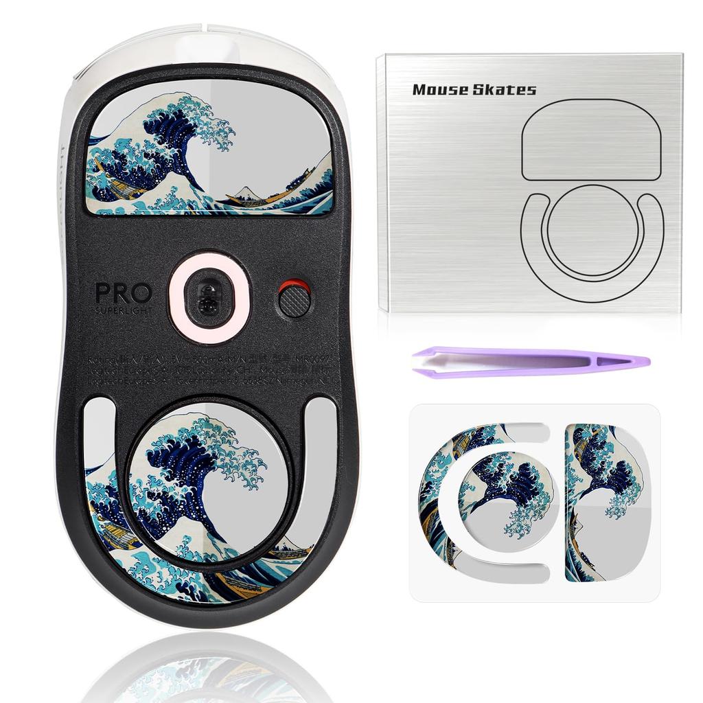IMMOENUC Mouse Sole G PRO X SUPERLIGHT 2 Glass Mat for Wireless Mouse High Durability Low Friction (White)