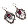 Red Garnet Jewelry, 999 Copper Wire Wrapped Earrings, Handmade Gemstone Jewelry Earrings For Memorial Day