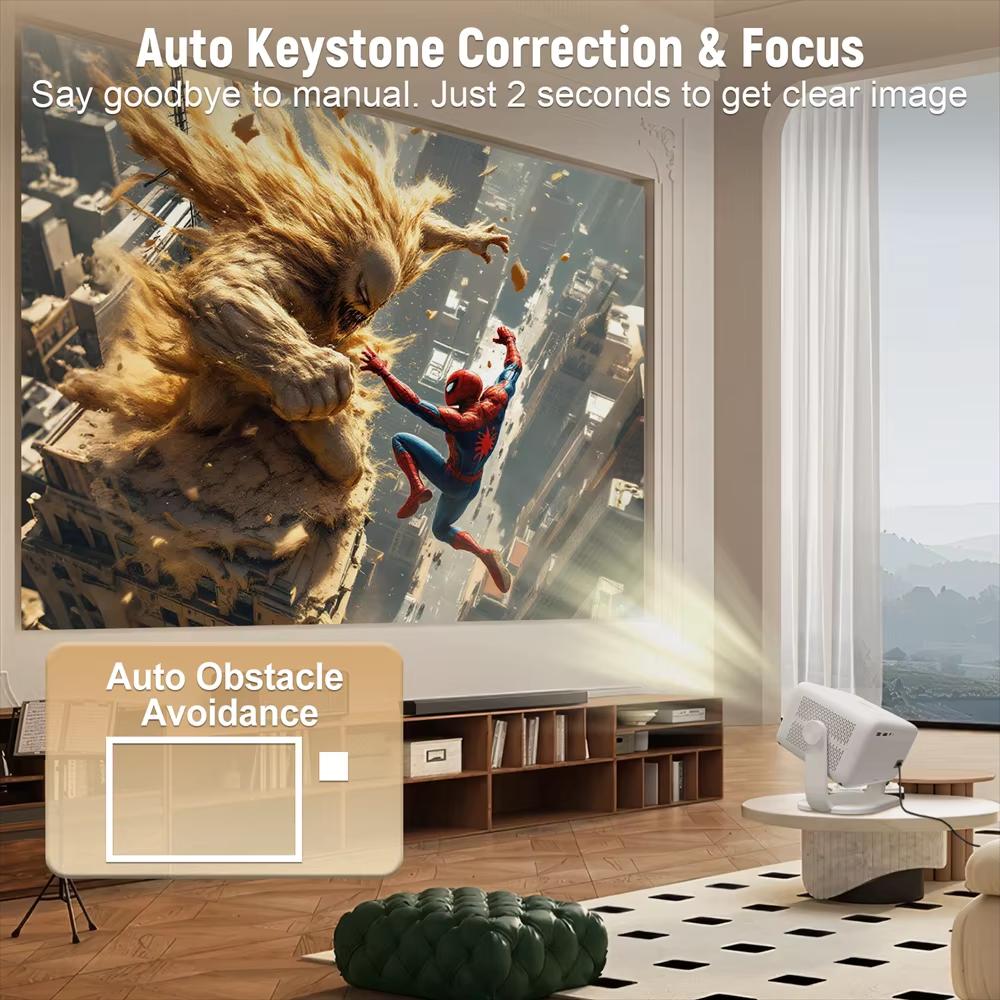 Projektor Velec s certifikací Netflix Android 13 4K Nativní 1080P 650ANSI S automatickým ostřením Wifi6 BT5.2 360° Domácí Venkovní Projektor