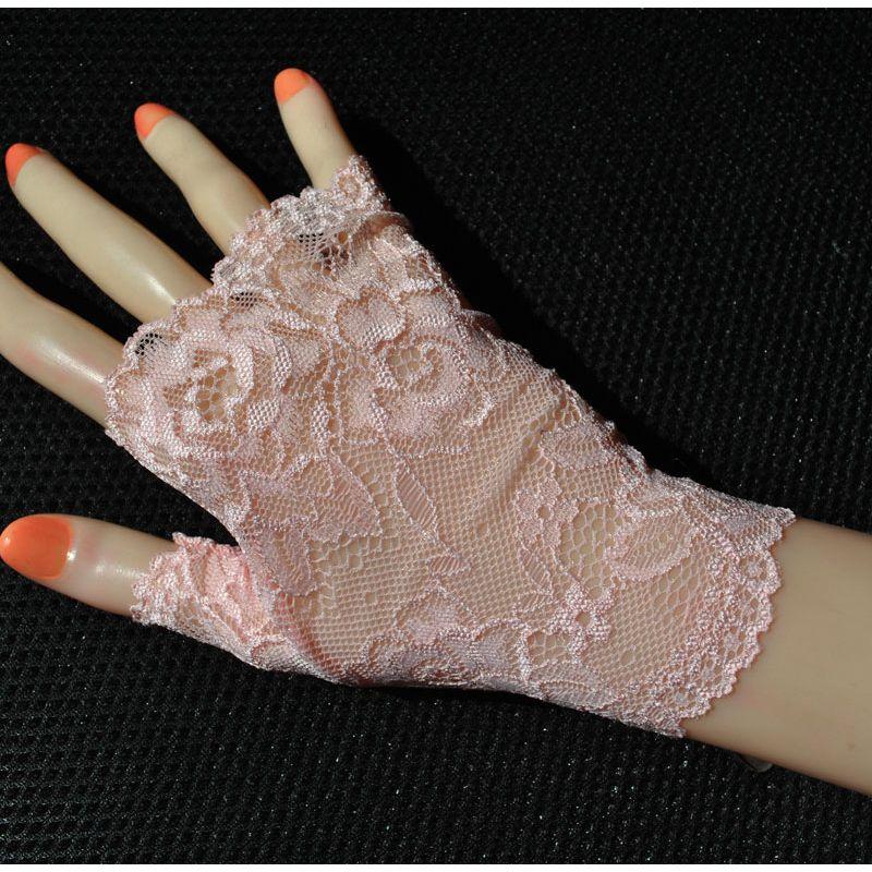 New Elastic Lace Half Finger Gloves Thin Short Finger Leakage Sun Protection Driving Non Slip UV Protection Scar Covering Tattoo