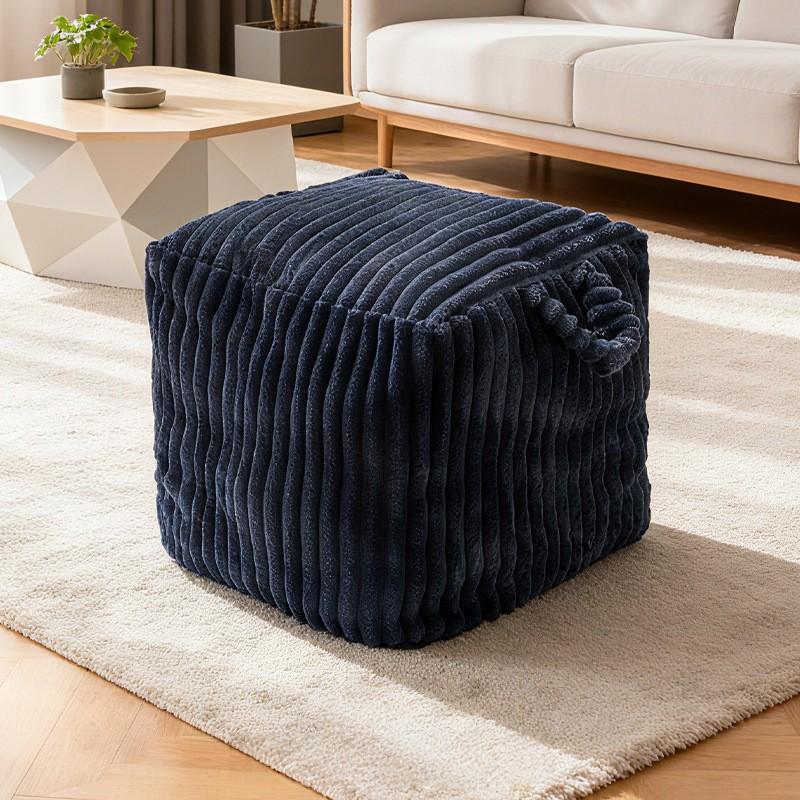 1PC Plush Corduroy Storage Bag Footrest Cover Ottoman Lazy Sofa Soft Seat Organizer for Clothes Toy Home Decoration