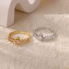 Dainty Bear Celestial Planet Stainless Steel Rings for Women Zirconia Gold Color Ring Wedding Vacation Zircon Accessories Gift