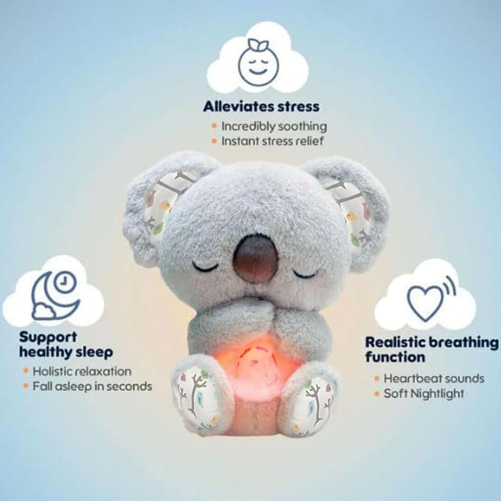 New 1Pc Evoraco Breathing Koala Plush - Soothing Stuffed Animal W/ Heartbeat, Anxiety Relief Gift For Birthday & Christmas