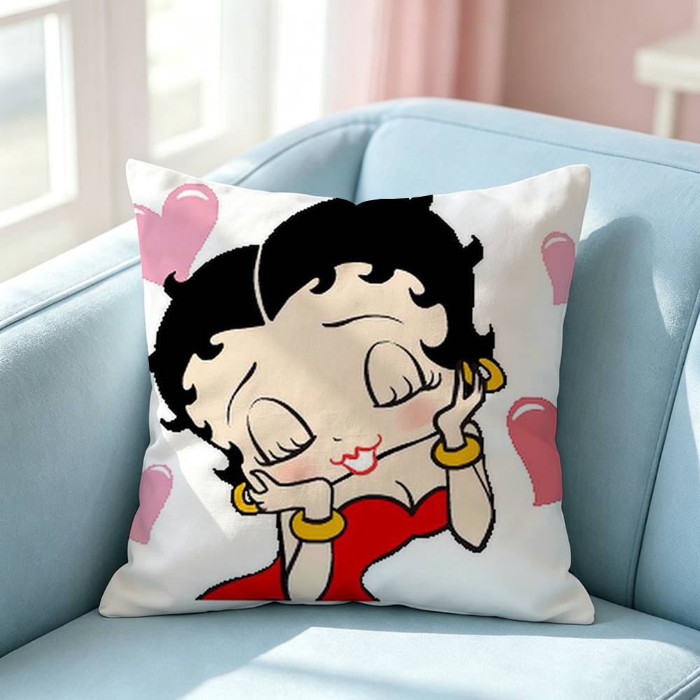 Hot Cartoon BBetty Boop Pillow Case Square DoubleSided Sofa Cushion Cover Bedroom Bedside Pillow