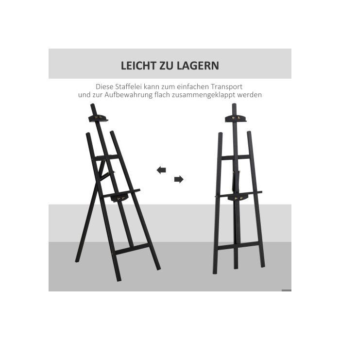 HOMCOM Chevalet en bois de pin, pliable & réglable à 90°, chevalet assis et debout pour la peinture artistique