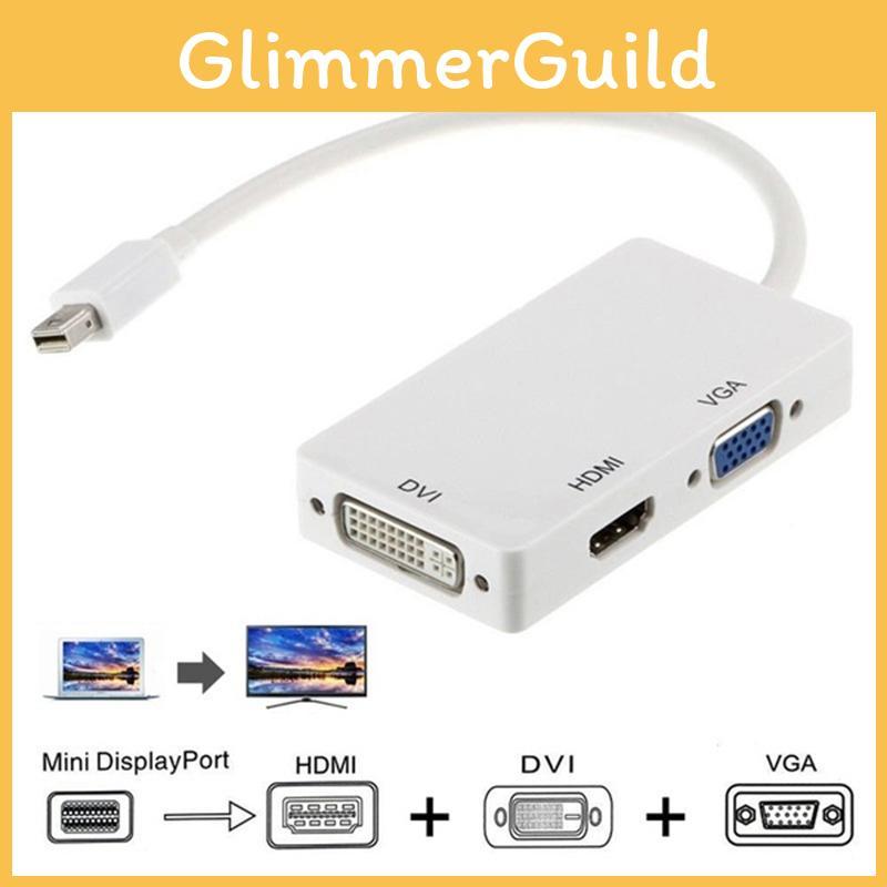 Mini Dp Zu Hdmi Dvi Vga 3in1 Adapter Mit Chipsatz Für Macbook Pro Air Multi-Monitor-Setup