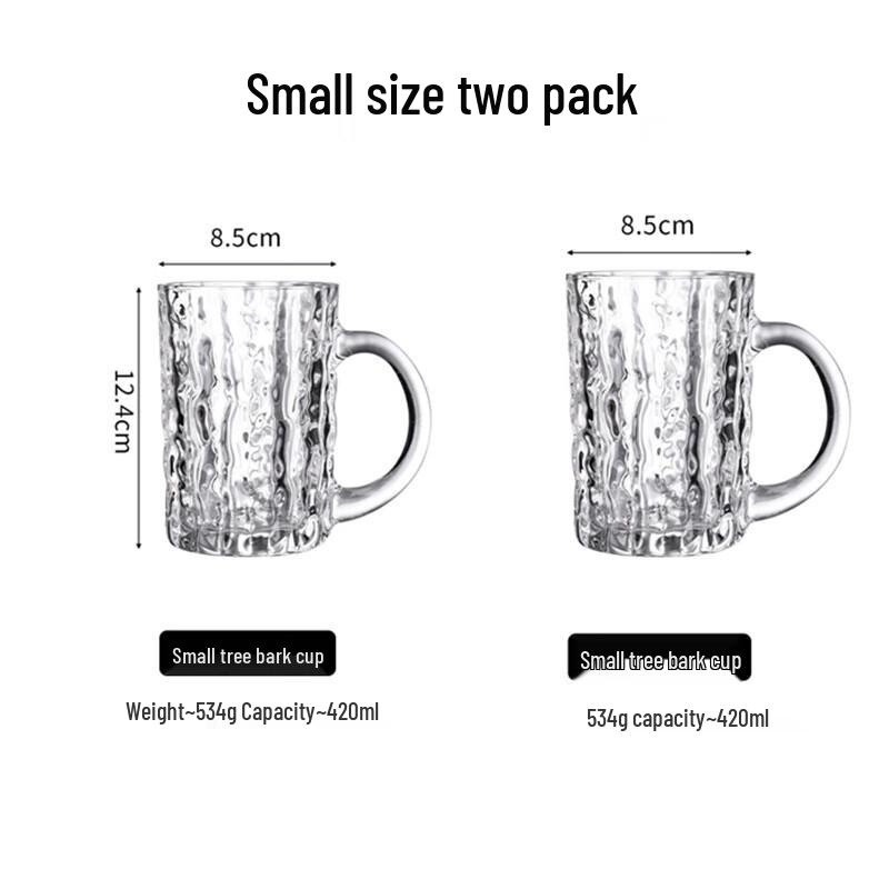 Shanki Tree Pattern Glass Drinking Cup with Handle