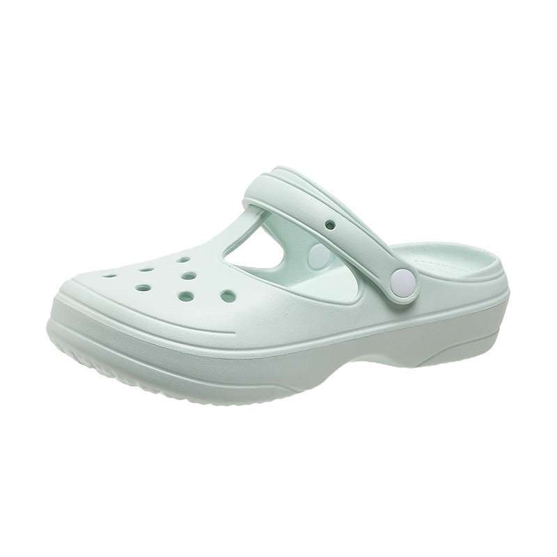 Summer new hole shoes women's sandals nurse flat jelly shoes maternity shoes beach shoes thickened home slippers women