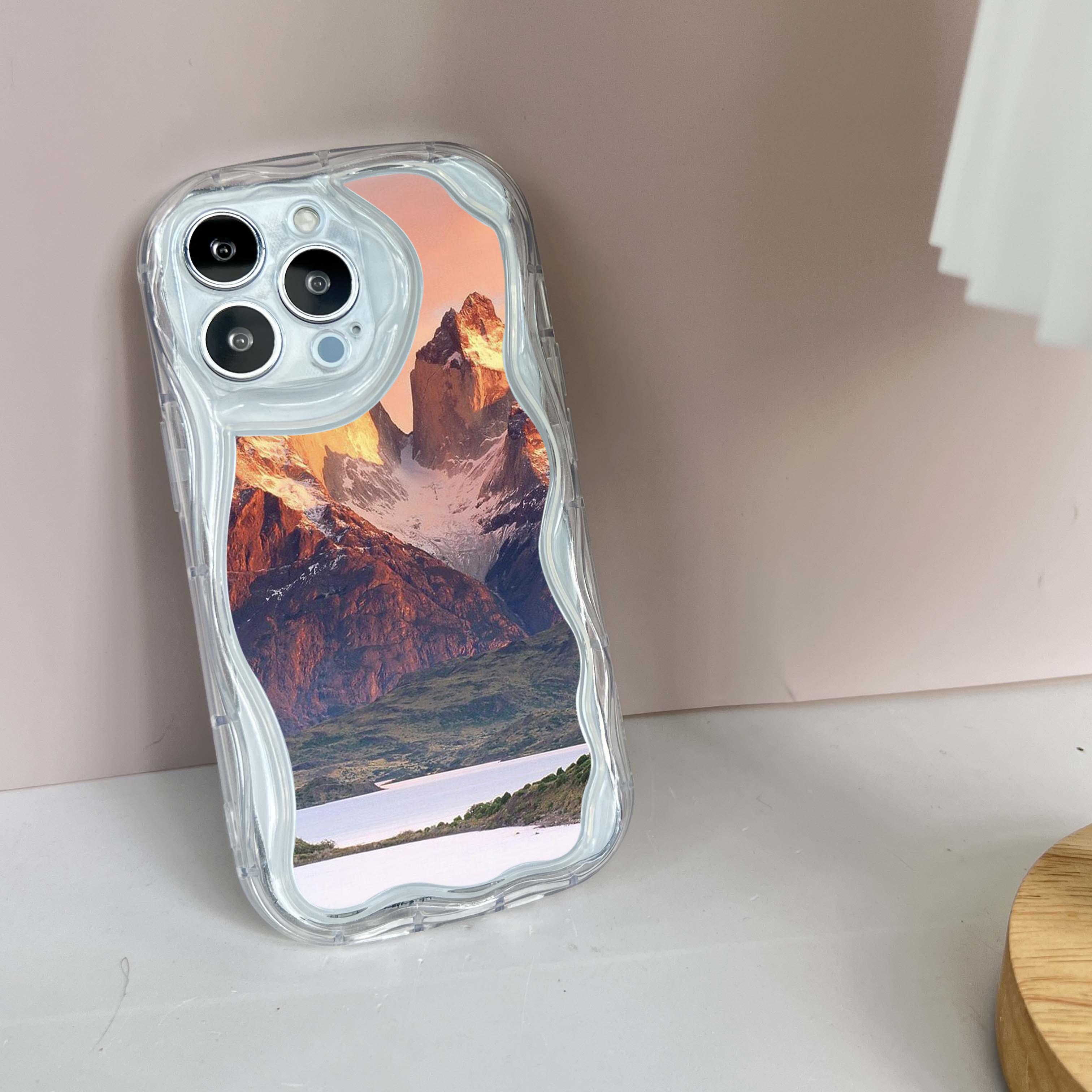 LZ25 Mountain Peak Forest Snow Clear мягкие волнистые чехлы для телефонов для iPhone 15 — фото 9