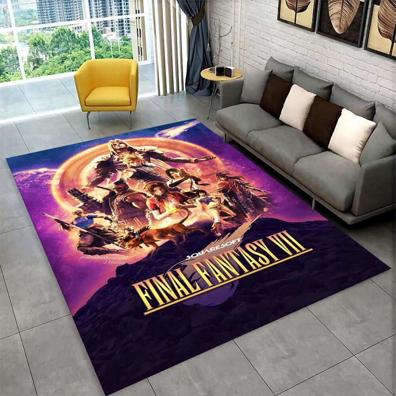 Cloud Tifa Final Fantasy Games Sephiroth Carpet Rug for Bedroom Living Room Sofa Playroom Doormat Home Decor,Area Rug Non-slip