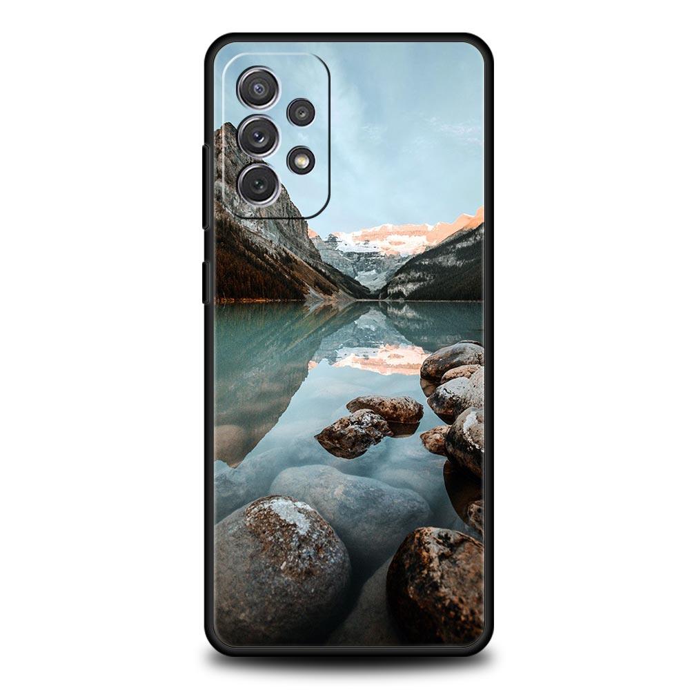 Wodospad natura Drzewa statek Etui na telefon dla Samsung Galaxy A13 A51 A71 A21S A12 A11 A31 A41 A23 A53 A73 A52 A32 5G A03S A01 Pokrowiec