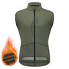 Mens Fleece-Lined Cycling Vest Road Biking Winter Warmth Reflective Safety Outdoor Sports
