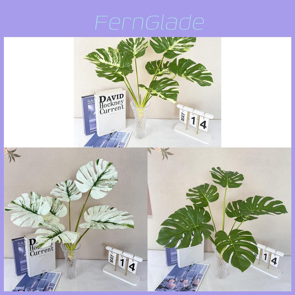 Green Leaf Artificial Plant Decor For Home Living Room Background Wall With Realistic Texture