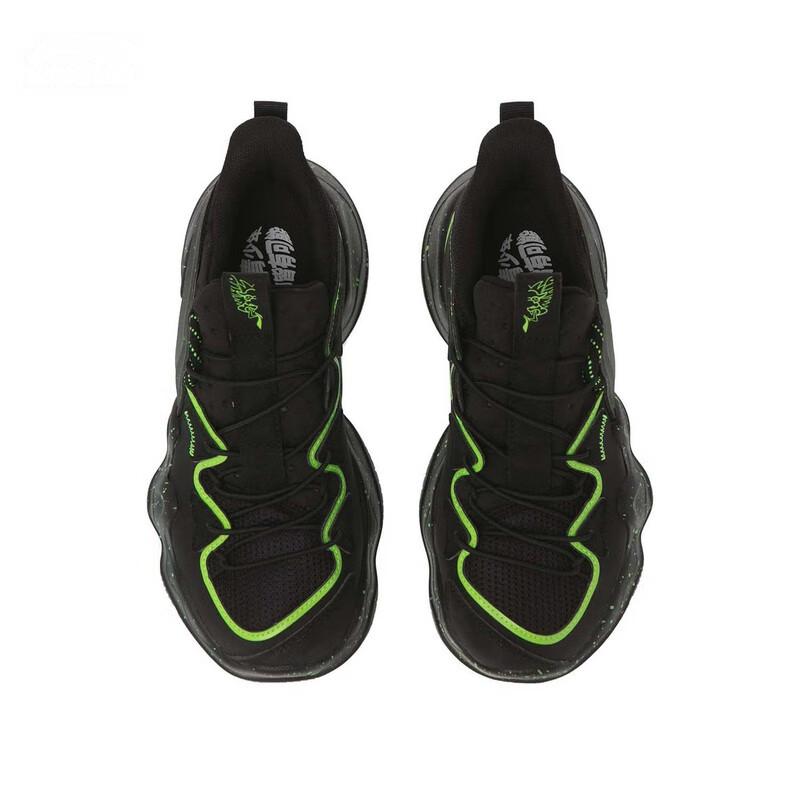 Li Ning Kids Sports Lifestyle Series Comfortable Versatile Fluorescent Durable Low-Top Casual Shoes Men Casual Shoes Black YKCS134-55