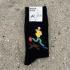 One two three, jump_black. Soft organic non-compression illustrated socks