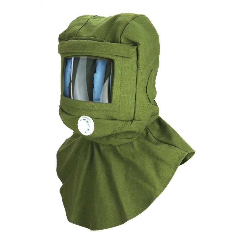 Masque Capuche de Sablage avec Fenêtre Transparente, Anti-Poussière Coupe-Vent pour Ponçage, Peinture & Travaux de Ciment