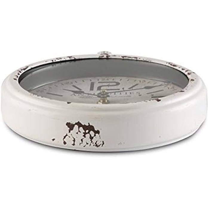 Horloge - VERSA - Versa 18190130 - Métal - Blanc - 22x4,5x22cm