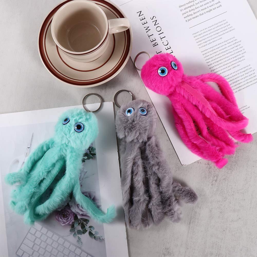 Portachiavi a Forma di Peluche, Ciondolo per Borsa, Accessori per Interni, Ciondolo Peluche, Portachiavi Peluche Polpo, Portachiavi Polpo Peluche, Portachiavi Peluche