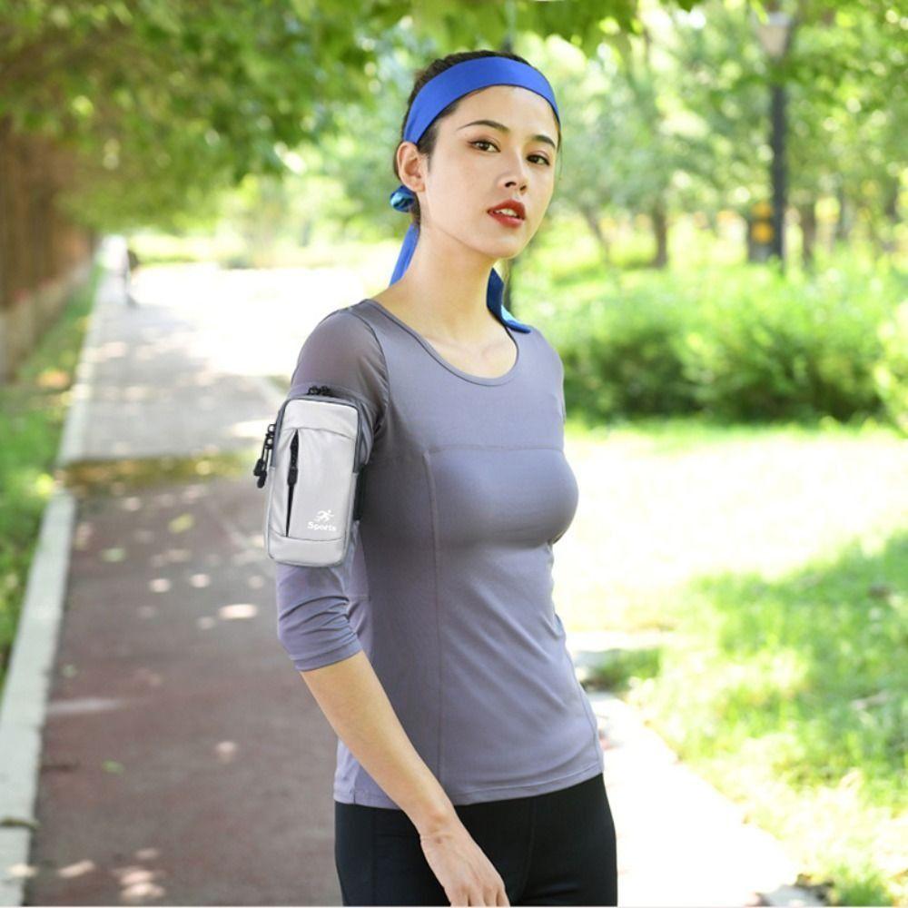 PU Leather Outdoor Running Phone Holder with Headphone Jack Jogging Bags for Phone  Unisex