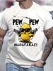 Summer men's 100% pure cotton casual loose oversized cool girl cartoon printed comfortable round neck short sleeved T-shirt top