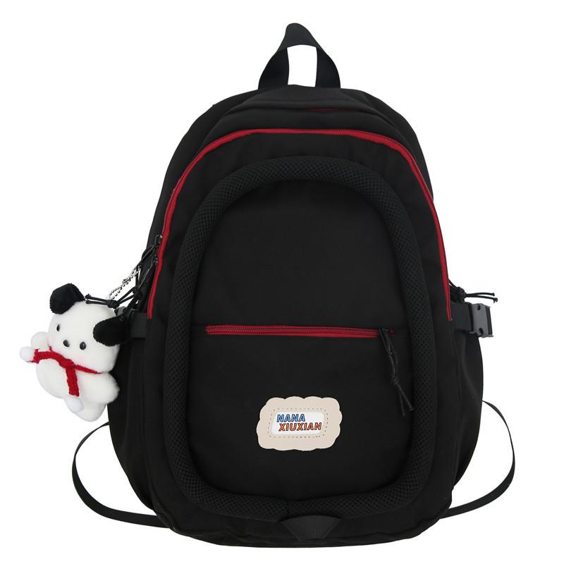 High-value sweet and cute color-matching backpack fashionable junior and high school large-capacity backpack student schoolbag female