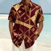 Bunte Patchwork-Muster Hawaiian-Hemd für Herren Geometrisch 3D-Druck Kurzarm Sommer Revers Aloha-Hemden Übergroße Blusen